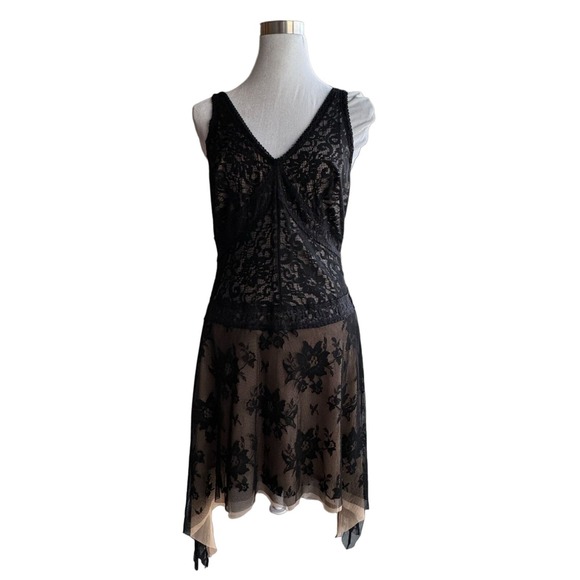 Alexa Admor Womens Lace Dress Size L Sleeveless Handkerchief Witchy Whimsigoth - Picture 2 of 11